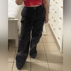 Cargo Pant with Rhinestones
